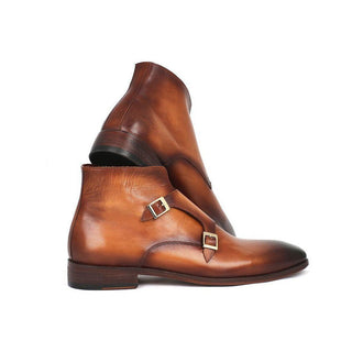 Paul Parkman Handmade Shoes Men's Shoes Double Monkstrap Brown Boots (PM3005)-AmbrogioShoes
