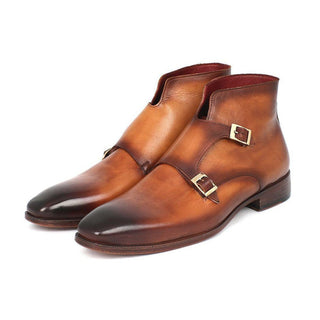 Paul Parkman Handmade Shoes Men's Shoes Double Monkstrap Brown Boots (PM3005)-AmbrogioShoes