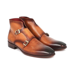 Paul Parkman Handmade Shoes Men's Shoes Double Monkstrap Brown Boots (PM3005)-AmbrogioShoes