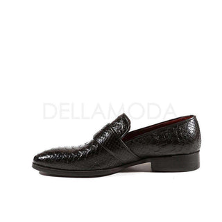 Paul Parkman Handmade Shoes Men's Shoes Exotic Skin Black Loafers (PM2011)-AmbrogioShoes