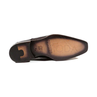 Paul Parkman Handmade Shoes Men's Shoes Exotic Skin / Calfskin Derby Shoes Gray & Black Oxfords (PM2007)-AmbrogioShoes