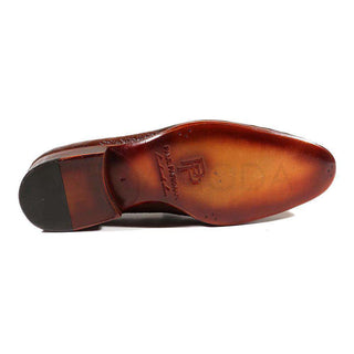 Paul Parkman Handmade Shoes Men's Shoes Genuine Ostrich Tassel Brown Loafers (PM2012)-AmbrogioShoes