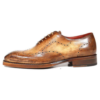 Paul Parkman Handmade Shoes Men's Shoes Goodyear Welted Wingtip Antique Olive Oxfords (PM3001)-AmbrogioShoes