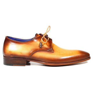Paul Parkman Handmade Shoes Men's Shoes Hand-Painted Derby Camel / Brown Oxfords (PM3011)-AmbrogioShoes