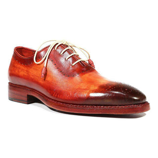 Paul Parkman Handmade Shoes Men's Shoes Medallion Toe Reddish Camel Oxfords (PM3013)-AmbrogioShoes