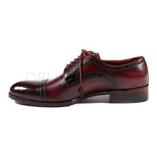 Paul Parkman Handmade Designer Shoes Men's Designer Shoes Purple & Bordeaux Cap Toe Derby Oxfords (PM2005)-AmbrogioShoes