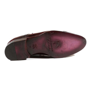 Paul Parkman Handmade Designer Shoes Men's Designer Shoes Purple & Bordeaux Cap Toe Derby Oxfords (PM2005)-AmbrogioShoes