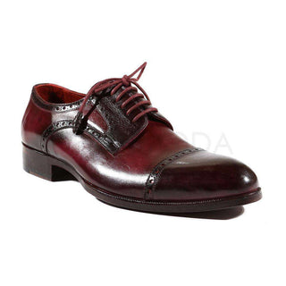 Paul Parkman Handmade Designer Shoes Men's Designer Shoes Purple & Bordeaux Cap Toe Derby Oxfords (PM2005)-AmbrogioShoes