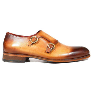 Paul Parkman Handmade Shoes Men's Shoes Two Tone Double Monkstrap Camel / Brown Loafers (PM3007)-AmbrogioShoes