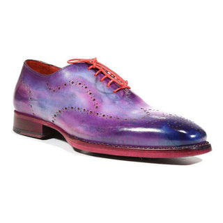 Paul Parkman Handmade Shoes Men's Shoes Wingtip Goodyear Welted Purple Oxfords (PM3000)-AmbrogioShoes