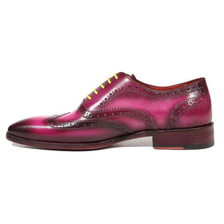 Paul Parkman Handmade Shoes Men's Shoes Wingtip Hand-Painted Lilac Oxfords (PM3012)-AmbrogioShoes