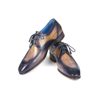 Paul Parkman Handmade Shoes Men's Ghillie Lacing Camel & Purple Calfskin Oxfords GU566PRP (PM5719)-AmbrogioShoes