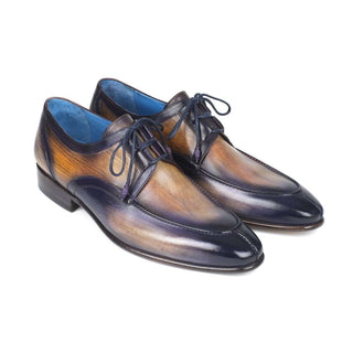 Paul Parkman Handmade Shoes Men's Ghillie Lacing Camel & Purple Calfskin Oxfords GU566PRP (PM5719)-AmbrogioShoes