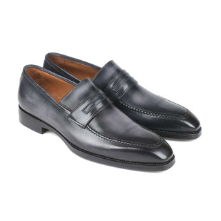 Paul Parkman Handmade Designer Shoes Men's Gray Goodyear Welted Burnished Calfskin Loafers 37LFGRY (PM5711)-AmbrogioShoes