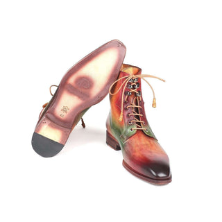 Paul Parkman Handmade Shoes Men's Green, Camel & Bordeaux Calfskin Boots BT533SPR (PM5701)-AmbrogioShoes
