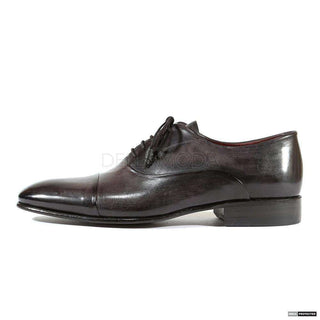 Paul Parkman Handmade Shoes Mens Handmade Captoe Black & Gray Oxfords (PM1105)-AmbrogioShoes