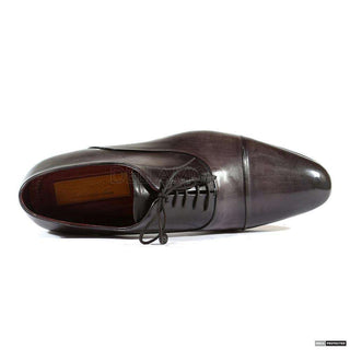 Paul Parkman Handmade Shoes Mens Handmade Captoe Black & Gray Oxfords (PM1105)-AmbrogioShoes