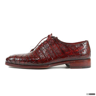 Paul Parkman Handmade Shoes Mens Handmade Crocodile Wholecut Bordeaux Oxfords (PM1104)-AmbrogioShoes