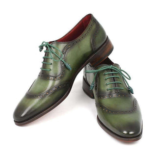 Paul Parkman Handmade Designer Shoes Men's Handmade Designer Shoes Calfskin Green Oxfords (PM5245)-AmbrogioShoes