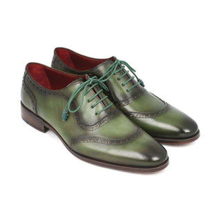 Paul Parkman Handmade Shoes Men's Handmade Shoes Calfskin Green Oxfords (PM5245)-AmbrogioShoes