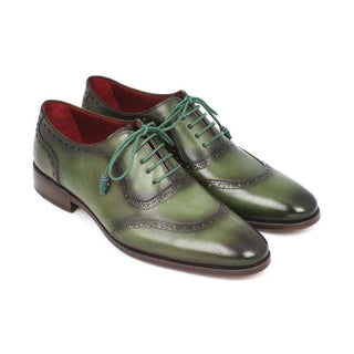 Paul Parkman Handmade Designer Shoes Men's Handmade Designer Shoes Calfskin Green Oxfords (PM5245)-AmbrogioShoes