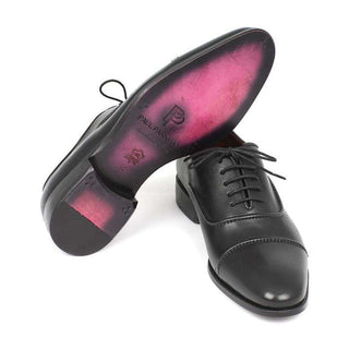 Paul Parkman Handmade Designer Shoes Men's Handmade Designer Shoes Captoe Black Oxfords (PM5224)-AmbrogioShoes