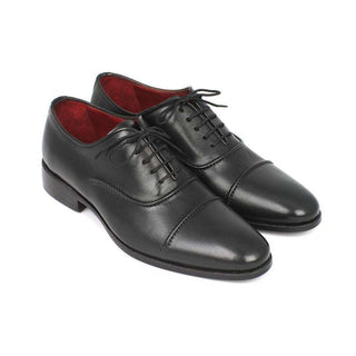 Paul Parkman Handmade Shoes Men's Handmade Shoes Captoe Black Oxfords (PM5224)-AmbrogioShoes