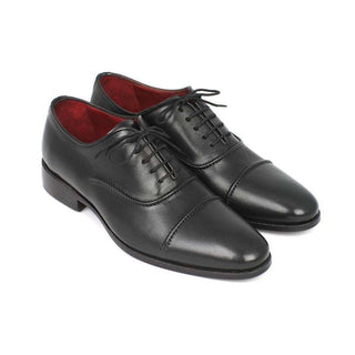 Paul Parkman Handmade Designer Shoes Men's Handmade Designer Shoes Captoe Black Oxfords (PM5224)-AmbrogioShoes