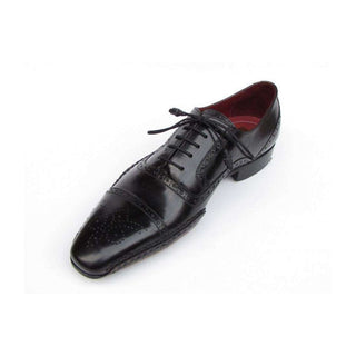 Paul Parkman Handmade Designer Shoes Men's Handmade Designer Shoes Captoe Black Oxfords (PM5225)-AmbrogioShoes