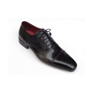 Paul Parkman Handmade Designer Shoes Men's Handmade Designer Shoes Captoe Black Oxfords (PM5225)-AmbrogioShoes