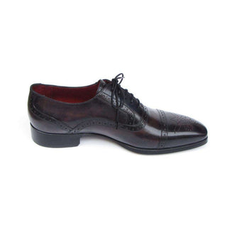 Paul Parkman Handmade Shoes Men's Handmade Shoes Captoe Bronze Black Oxfords (PM5228)-AmbrogioShoes