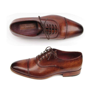 Paul Parkman Handmade Designer Shoes Men's Handmade Designer Shoes Captoe Brown Oxfords (PM5229)-AmbrogioShoes