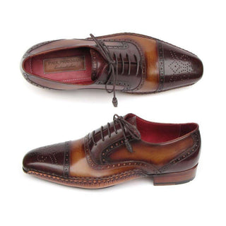 Paul Parkman Handmade Shoes Men's Handmade Shoes Captoe Brown Oxfords (PM5230)-AmbrogioShoes