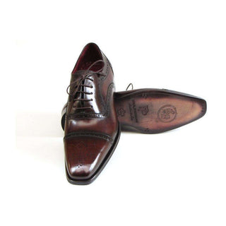 Paul Parkman Handmade Designer Shoes Men's Handmade Designer Shoes Captoe Burgundy Oxfords (PM5227)-AmbrogioShoes