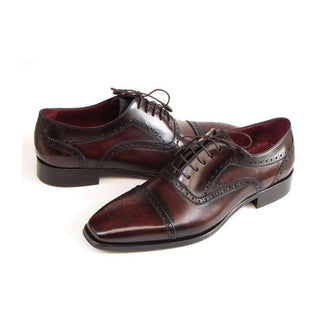 Paul Parkman Handmade Designer Shoes Men's Handmade Designer Shoes Captoe Burgundy Oxfords (PM5227)-AmbrogioShoes