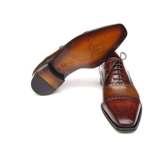 Paul Parkman Handmade Designer Shoes Men's Handmade Designer Shoes Captoe Camel Red Oxfords (PM5222)-AmbrogioShoes