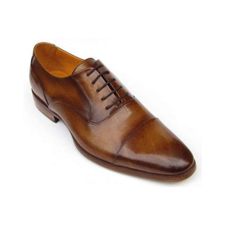 Paul Parkman Handmade Shoes Men's Handmade Shoes Captoe Leather Brown Oxfords (PM5231)-AmbrogioShoes