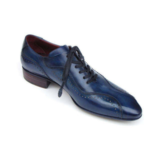 Paul Parkman Handmade Designer Shoes Men's Handmade Designer Shoes Casual Hand-Painted Blue / Purple Oxfords (PM4006)-AmbrogioShoes