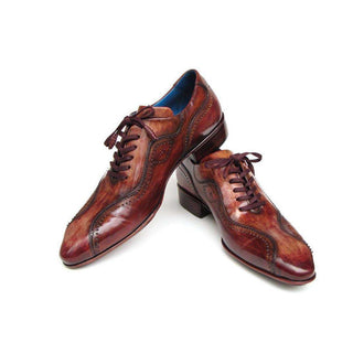 Paul Parkman Handmade Designer Shoes Men's Handmade Designer Shoes Casual Hand-Painted Brown Oxfords (PM4005)-AmbrogioShoes