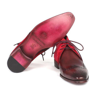 Paul Parkman Handmade Shoes Men's Handmade Shoes Chukka Bordeaux Boots (PM4014)-AmbrogioShoes