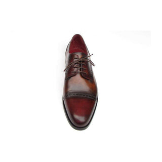 Paul Parkman Handmade Designer Shoes Men's Handmade Designer Shoes Derby Burgundy Tobacco Red Oxfords (PM5212)-AmbrogioShoes