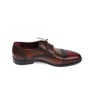 Paul Parkman Handmade Designer Shoes Men's Handmade Designer Shoes Derby Burgundy Tobacco Red Oxfords (PM5212)-AmbrogioShoes