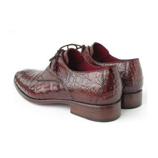 Paul Parkman Handmade Shoes Men's Handmade Shoes Genuine Crocodile Derby Brown Oxfords (PM4012)-AmbrogioShoes