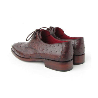 Paul Parkman Handmade Shoes Men's Handmade Shoes Genuine Ostrich Derby Brown Oxfords (PM5217)-AmbrogioShoes