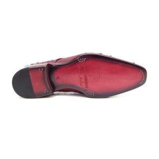 Paul Parkman Handmade Shoes Men's Handmade Shoes Genuine Ostrich Derby Pink Lilac Oxfords (PM5205)-AmbrogioShoes