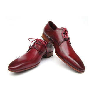 Paul Parkman Handmade Designer Shoes Men's Handmade Designer Shoes Ghillie Lacing Side Handsewn Dress Burgundy Oxfords (PM5243)-AmbrogioShoes