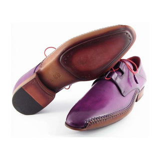 Paul Parkman Handmade Designer Shoes Men's Handmade Designer Shoes Ghillie Lacing Side Handsewn Dress Purple Oxfords (PM5244)-AmbrogioShoes