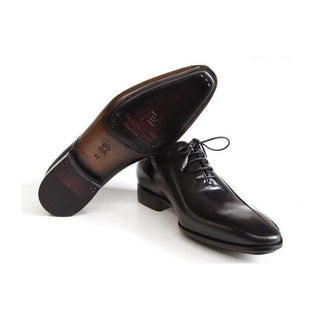 Paul Parkman Handmade Shoes Men's Handmade Shoes Leather Side Handsewn Black Oxfords (PM4009)-AmbrogioShoes
