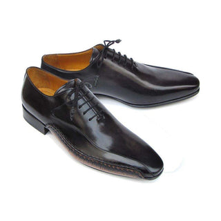 Paul Parkman Handmade Designer Shoes Men's Handmade Designer Shoes Leather Side Handsewn Black Oxfords (PM4009)-AmbrogioShoes