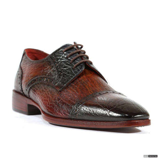 Paul Parkman Handmade Shoes Mens Handmade Seal Leather Captoe Brown & Bordeaux Oxfords (PM1100)-AmbrogioShoes